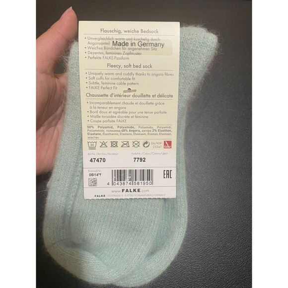 NWT Falke Women's PEPPERMINT GREEN Bed Socks Size 8-10.5 GERMANY - Picture 5 of 5